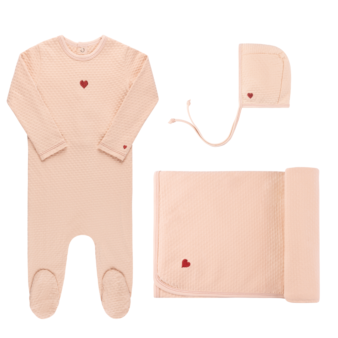 Ensemble « Emmène-moi à la maison » en coton brodé cœur et étoile