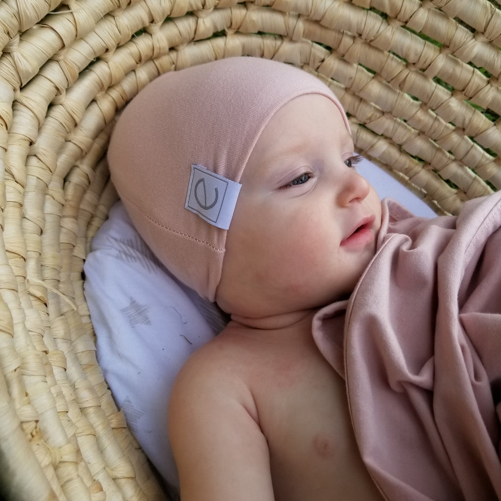 Bonnet en jersey de coton - Rose poudré