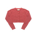 Gilet en maille torsadée pour filles – Rouge baie
