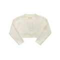 Cardigan en maille torsadée pour fille – Ivoire