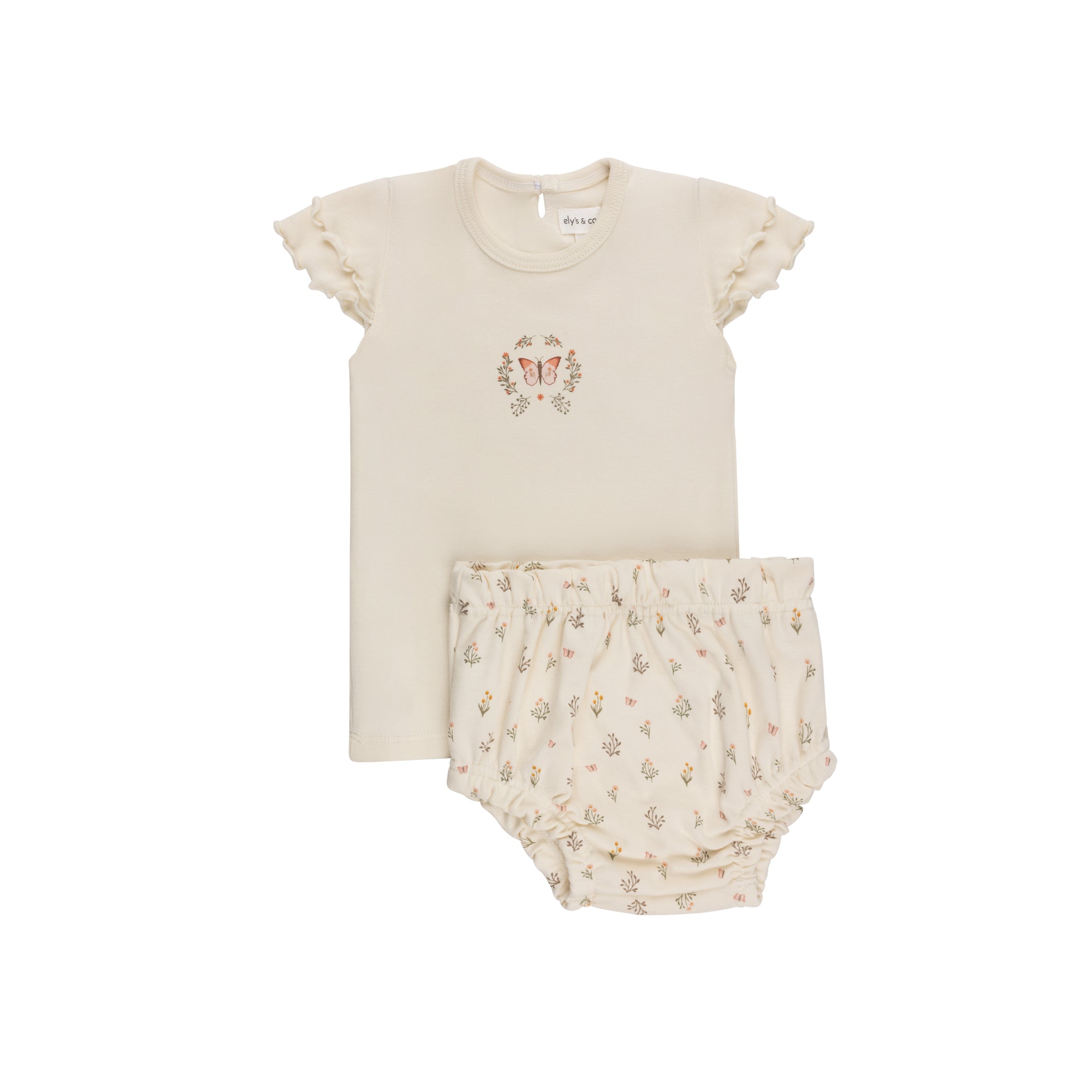Ensemble 2 pièces imprimé floral jardin – Filles
