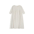 Robe Fille Manches 3/4 - Ivoire - Quadrillage Fleuri