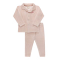 Pyjama rayé en velours – Rose clair