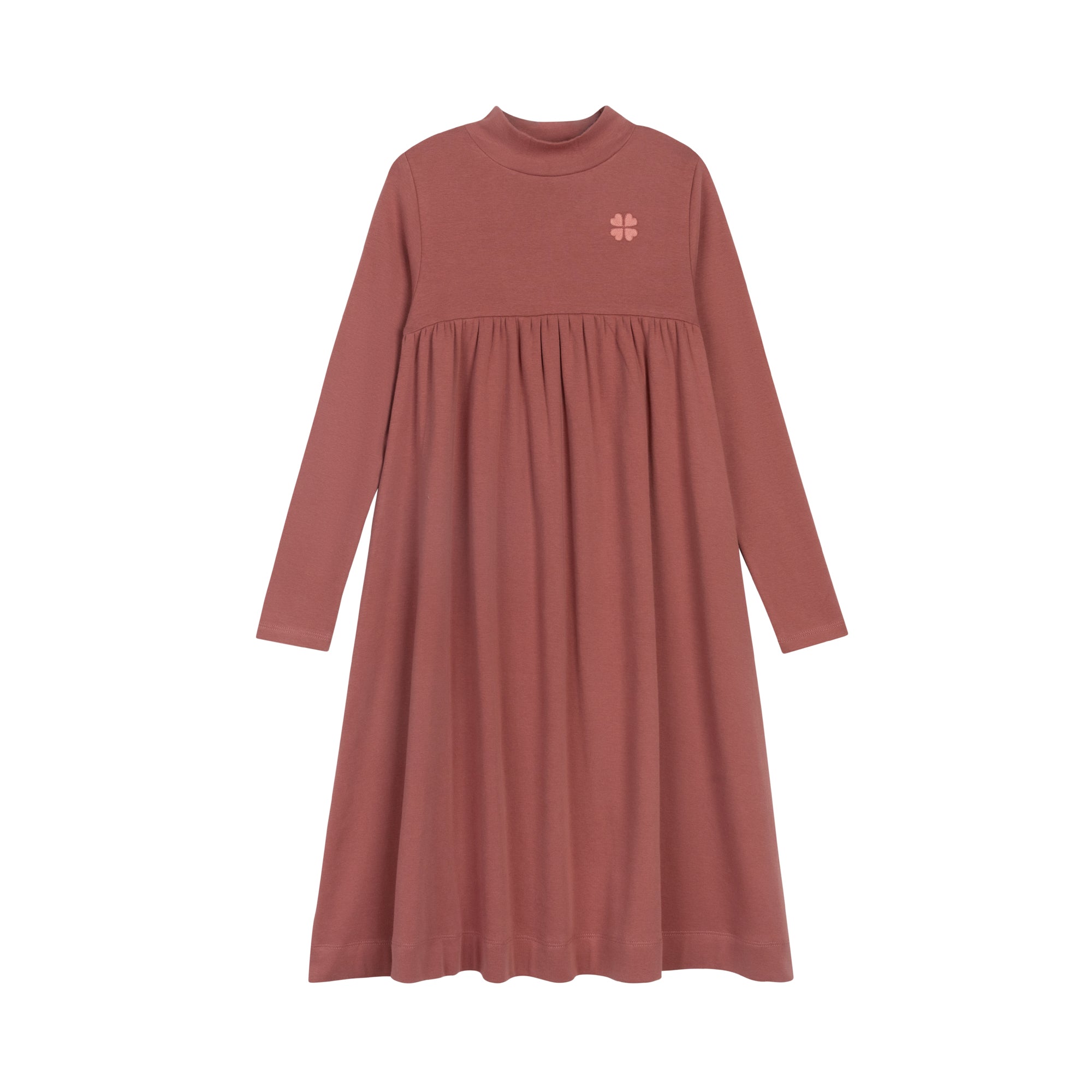 Robe Fille – Rose – Trèfle brodé