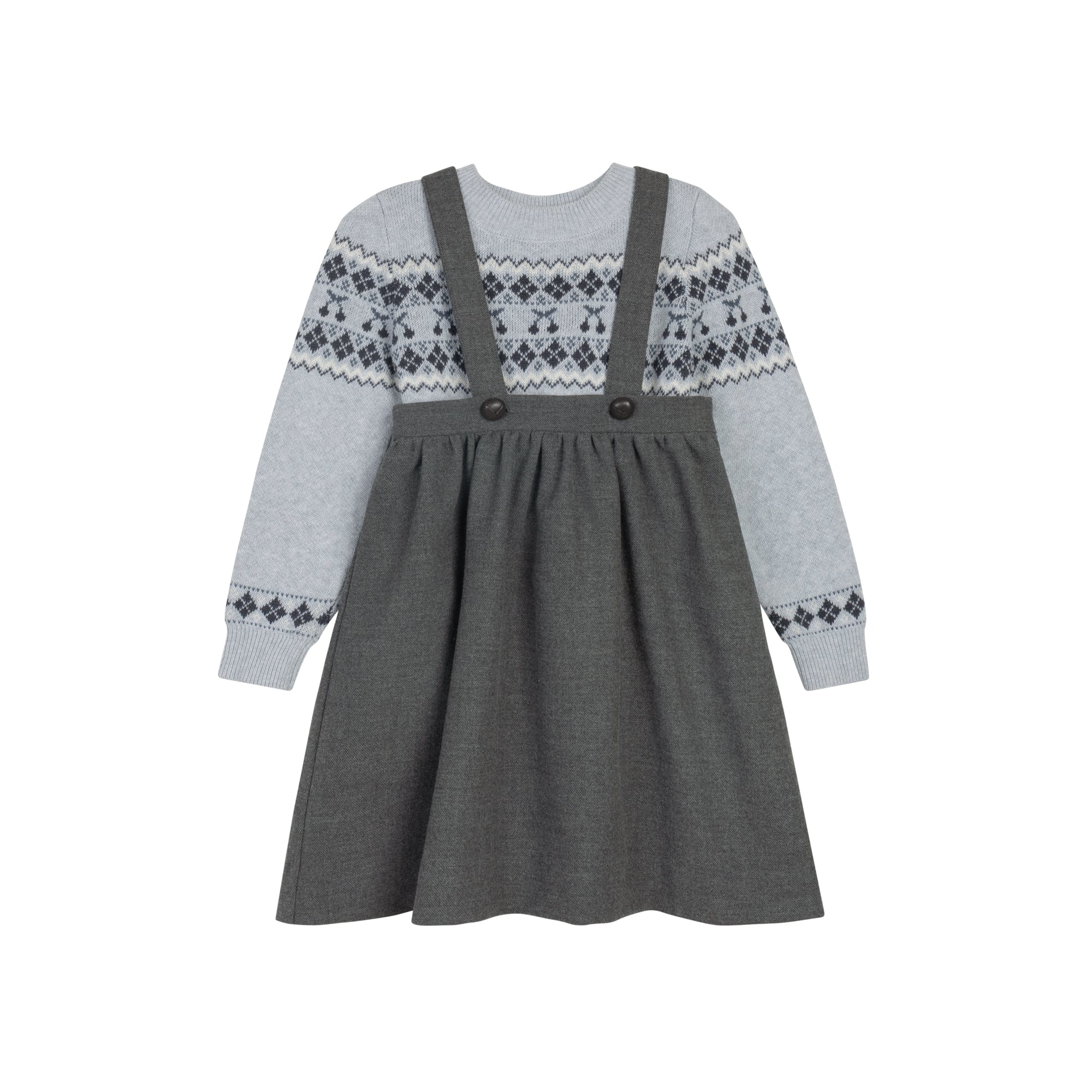 Pull fille – Gris / Bleu