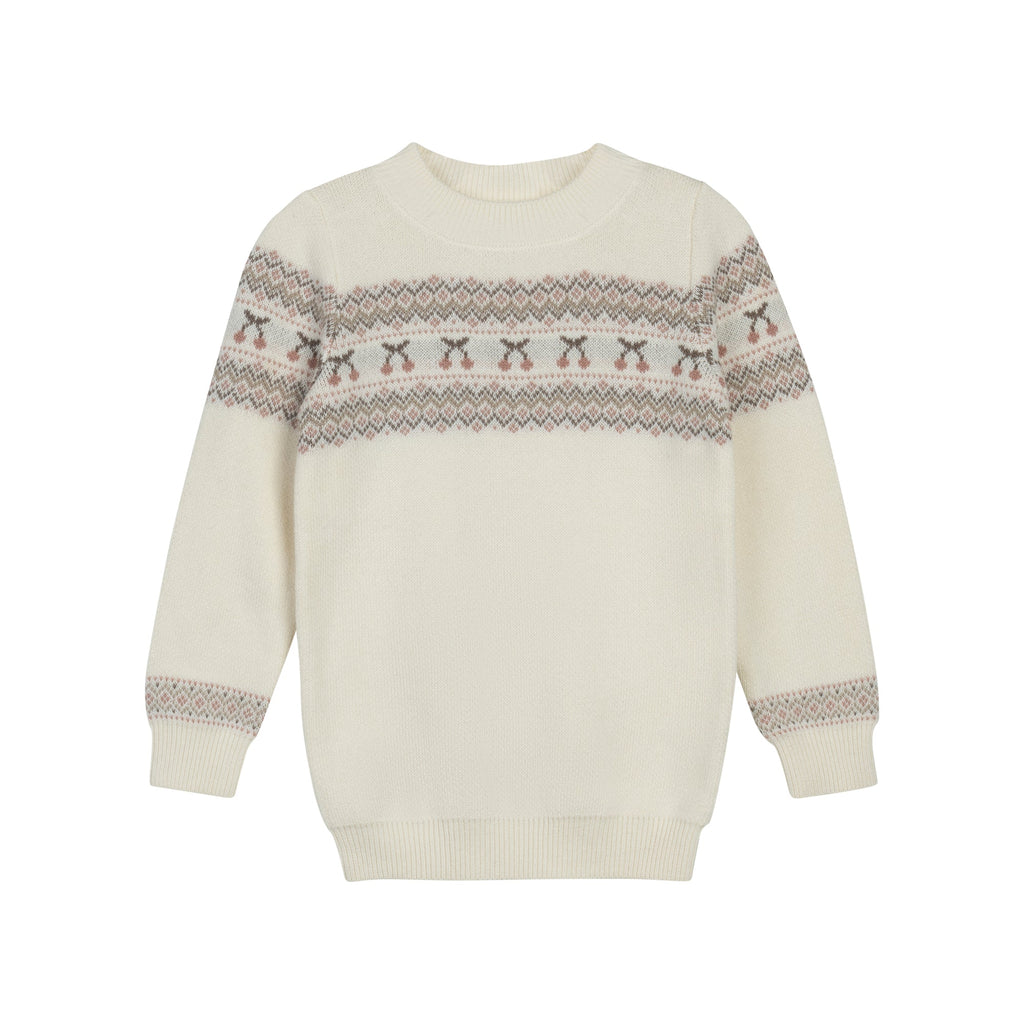 Pull-over pour fille – Ivoire mauve