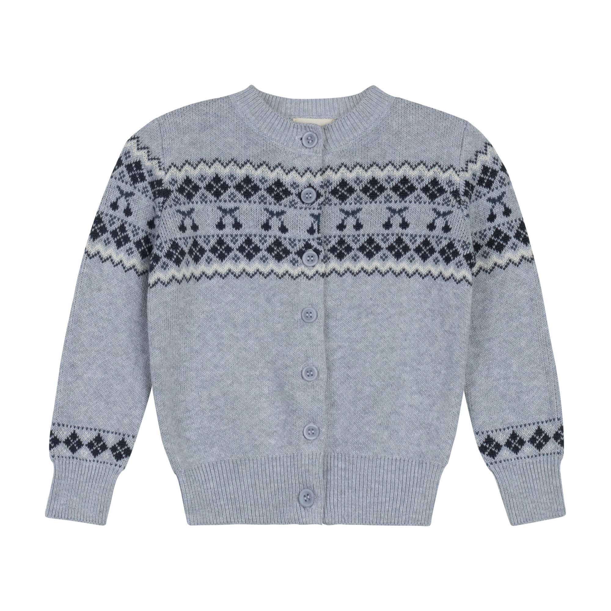 Cardigan Garçon/Fille – Gris / Bleu