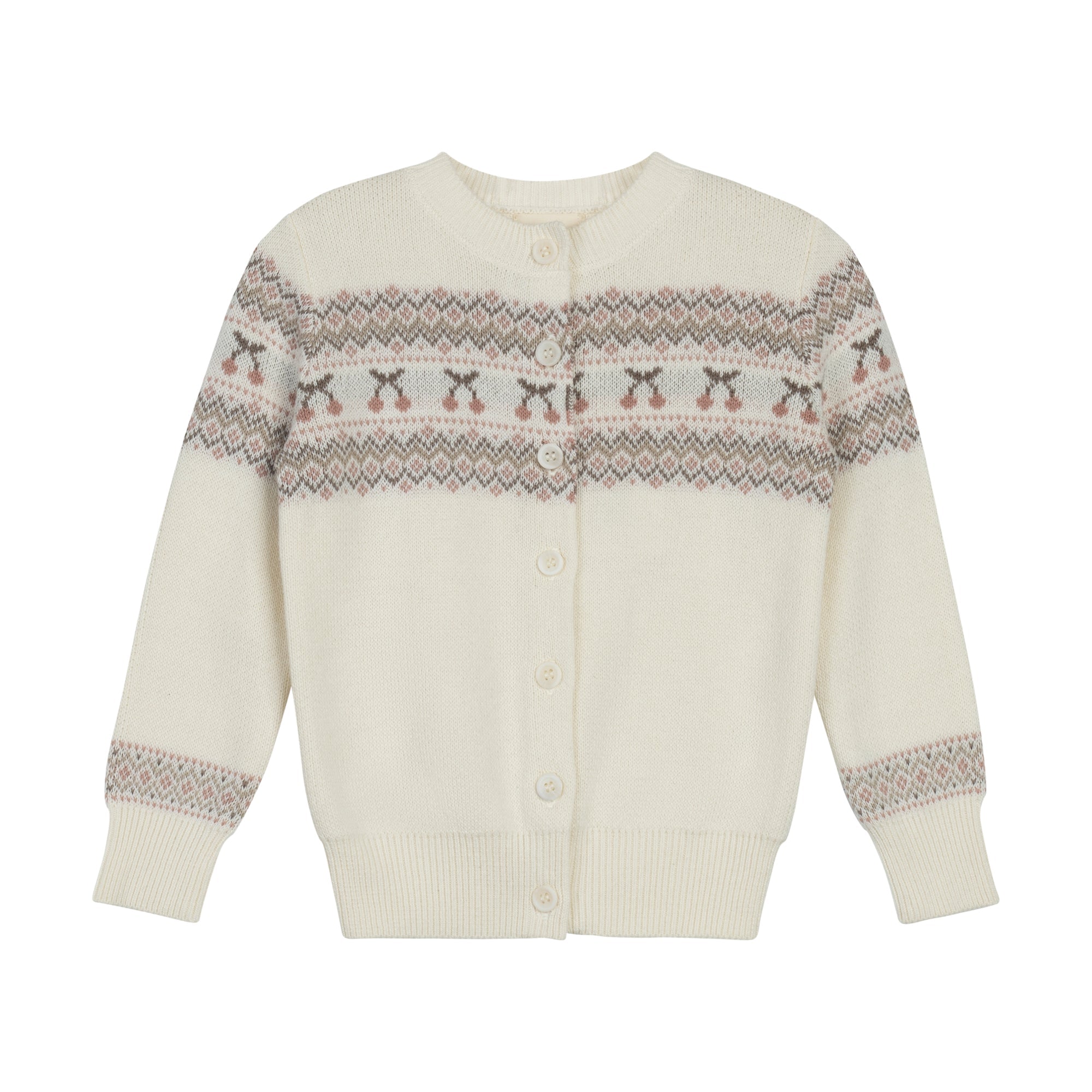 Cardigan fille – Ivoire Mauve