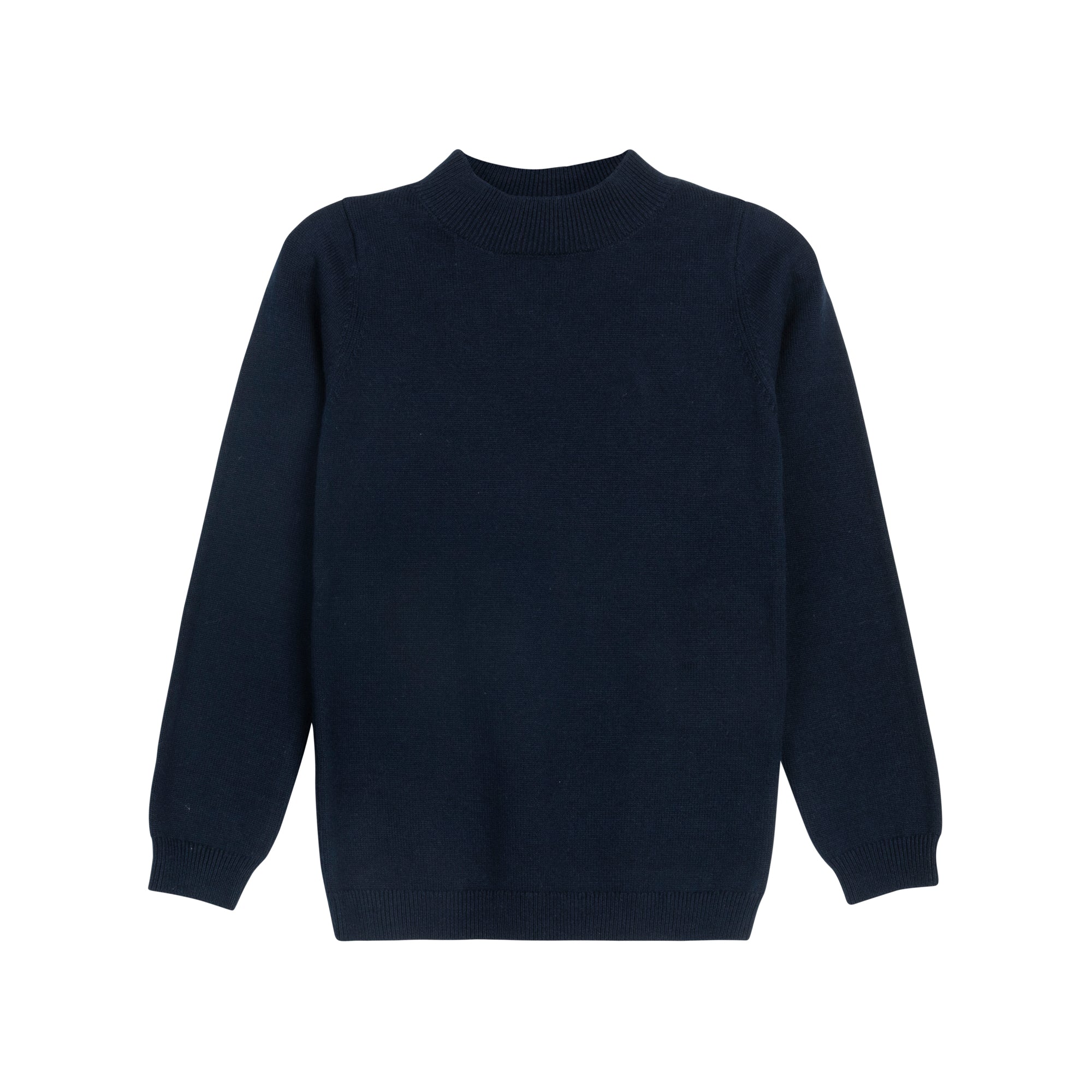 Fille Col montant – Marine – Bordure brodée
