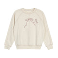 Sweat-shirt fille – Crème bordeaux – Couture oiseau