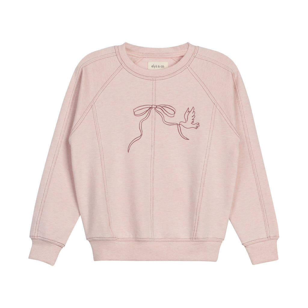 Sweat-shirt Fille – Rose – Couture oiseau
