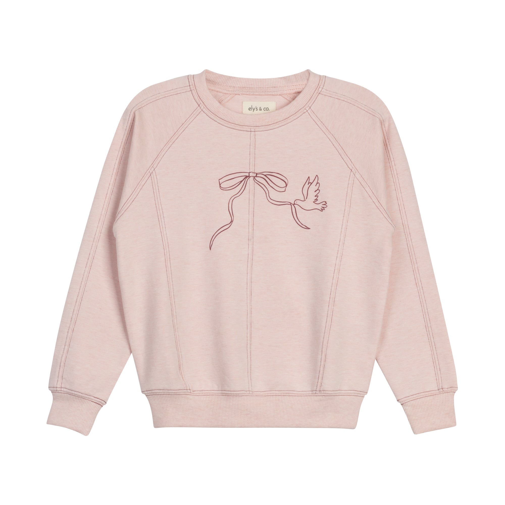 Sweat-shirt Fille – Rose – Couture oiseau