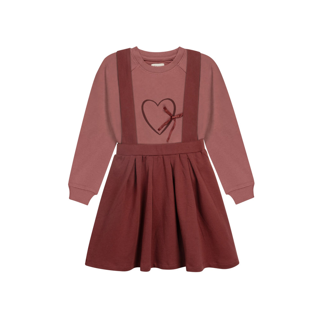 Pull fille – Rose – Cœur et étoile