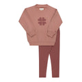 Ensemble 2 pièces fille – Rose – Trèfle brodé