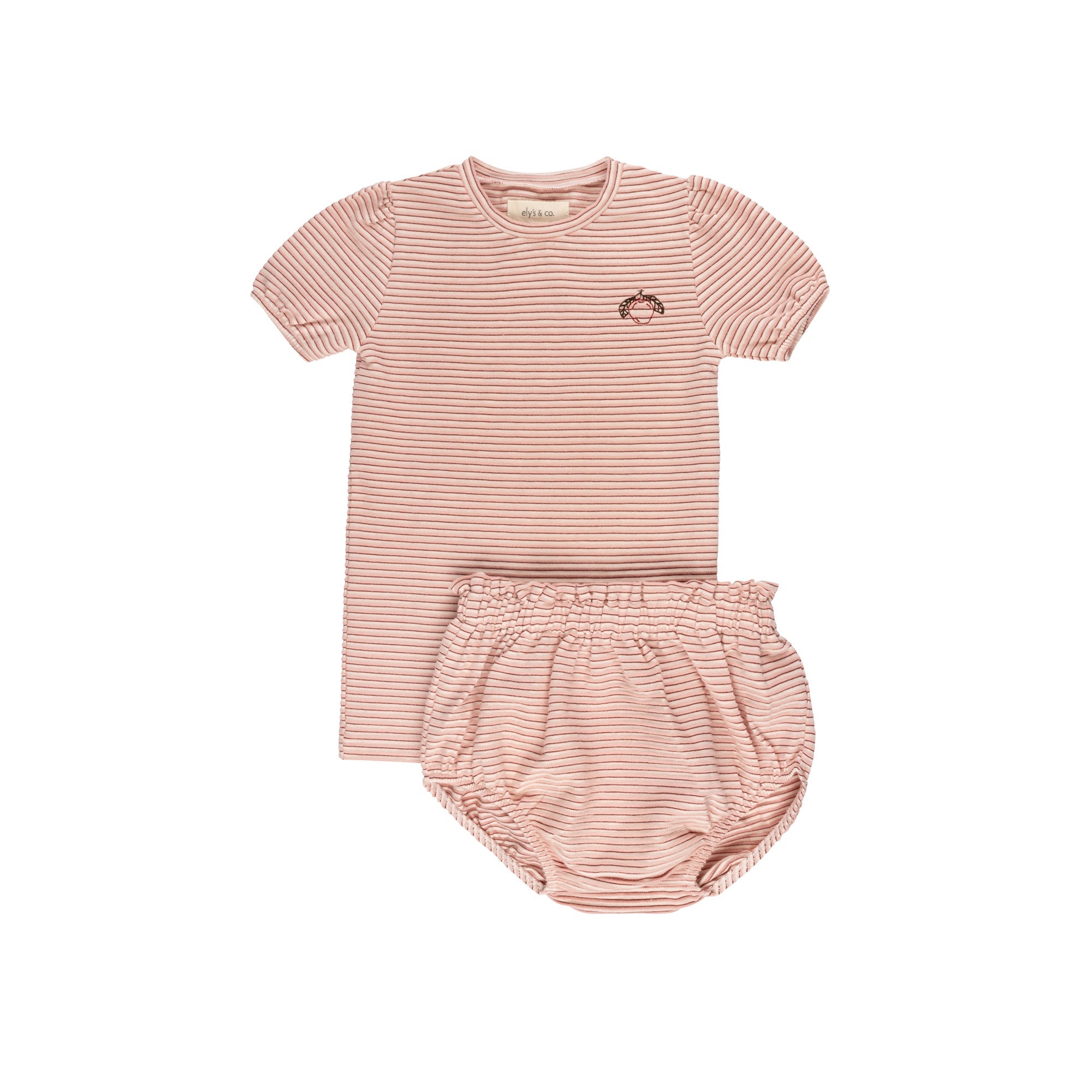 Ensemble 2 pièces à rayures métallisées – Filles
