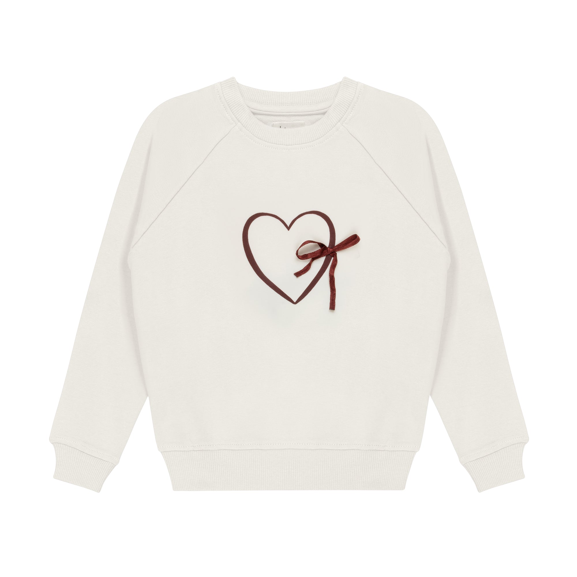 Sweat-shirt Fille – Ivoire/Bourgogne – Cœur & Étoile