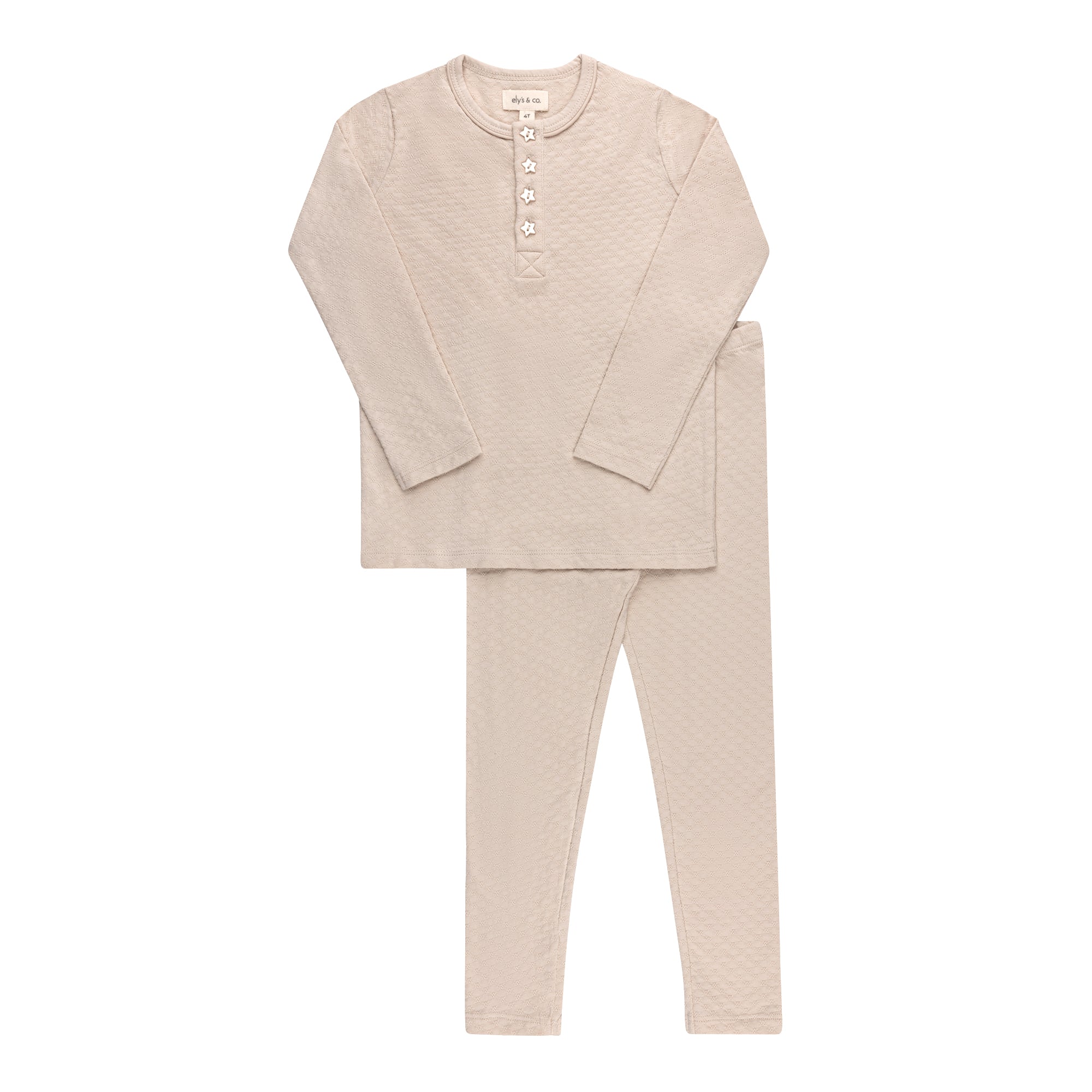 Ensemble de détente en maille ajourée avec boutons Cœur et Étoile