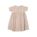 Robe courte à manches courtes pour fille - Mauve - Chouette Vichy