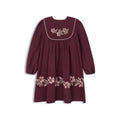 Robe en laine brodée – Rouge