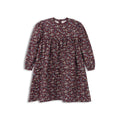 Robe imprimée florale brossée – Lie de vin