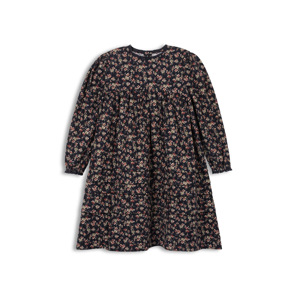 Robe florale brossée – Marine