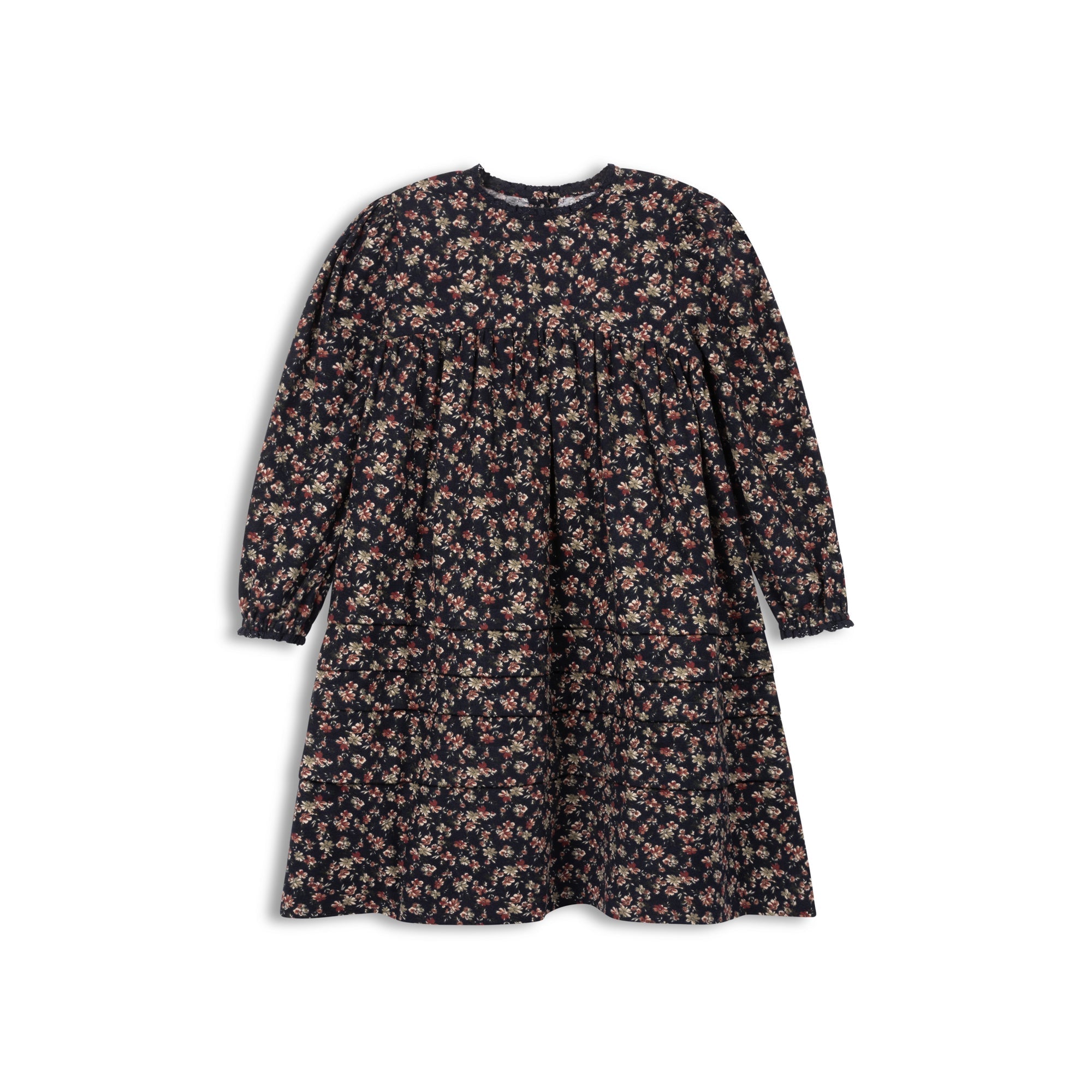 Robe florale brossée – Marine