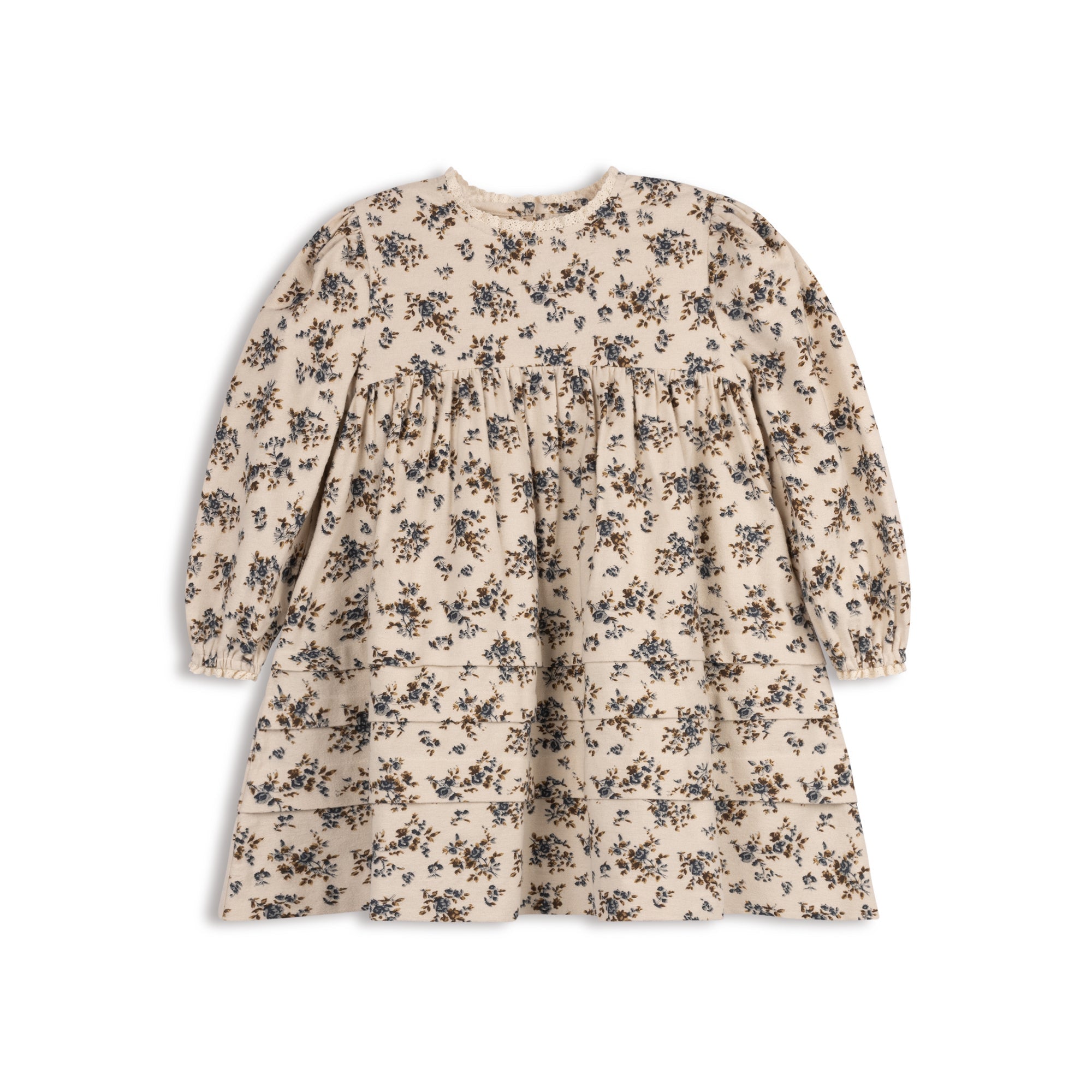 Robe Florale Brossée – Ivoire