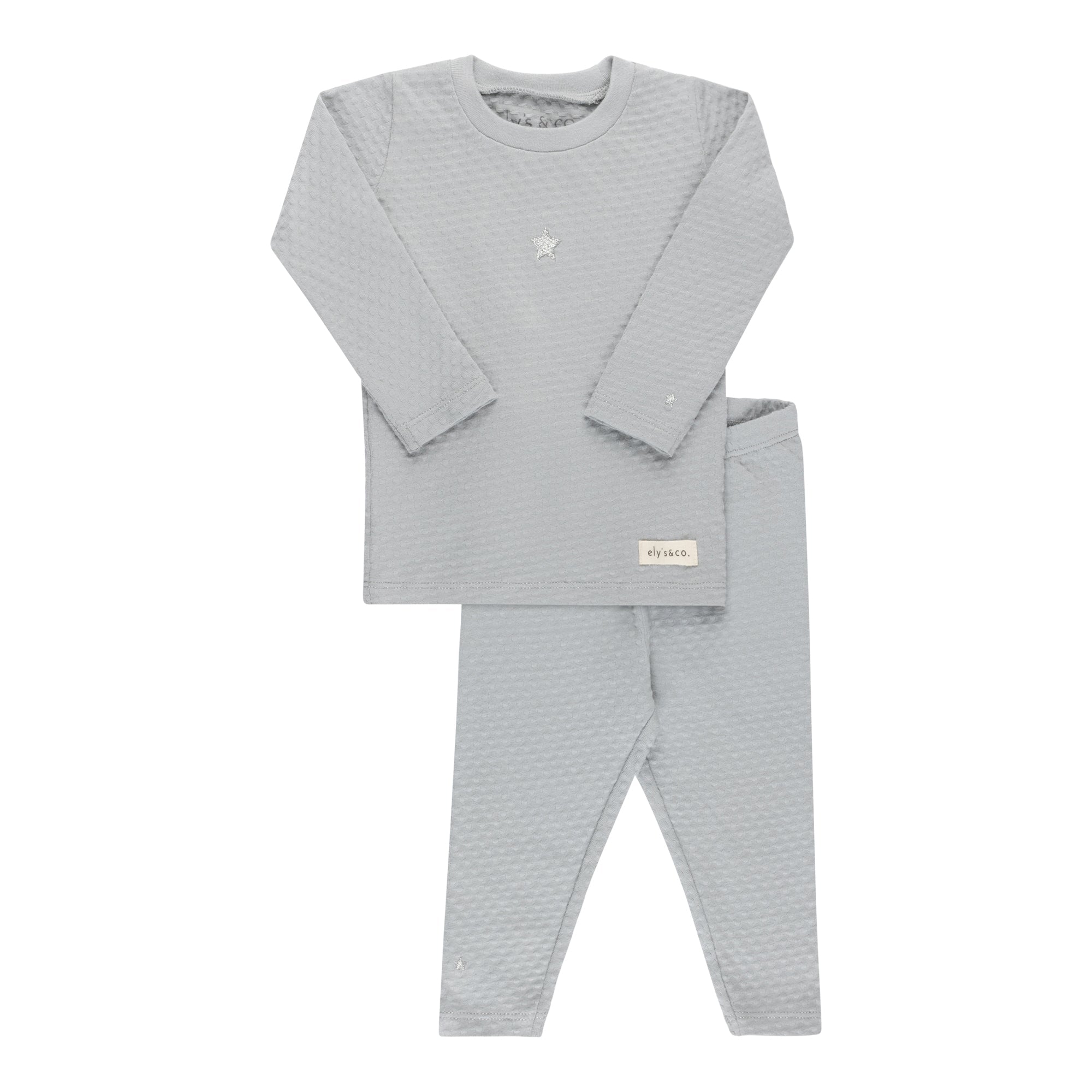 Ensemble de détente en coton brodé cœurs et étoiles
