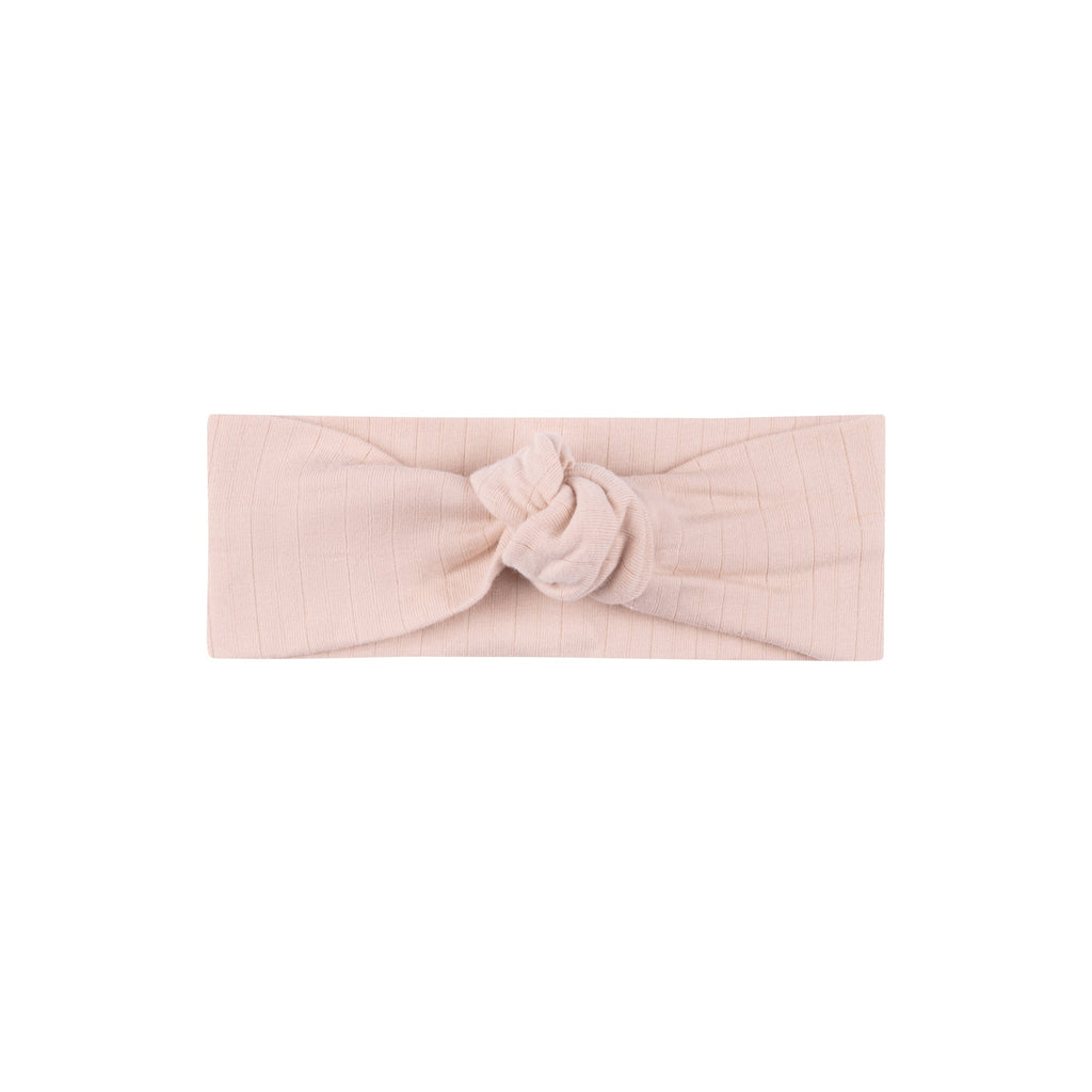 Bandeau côtelé en coton avec rosettes