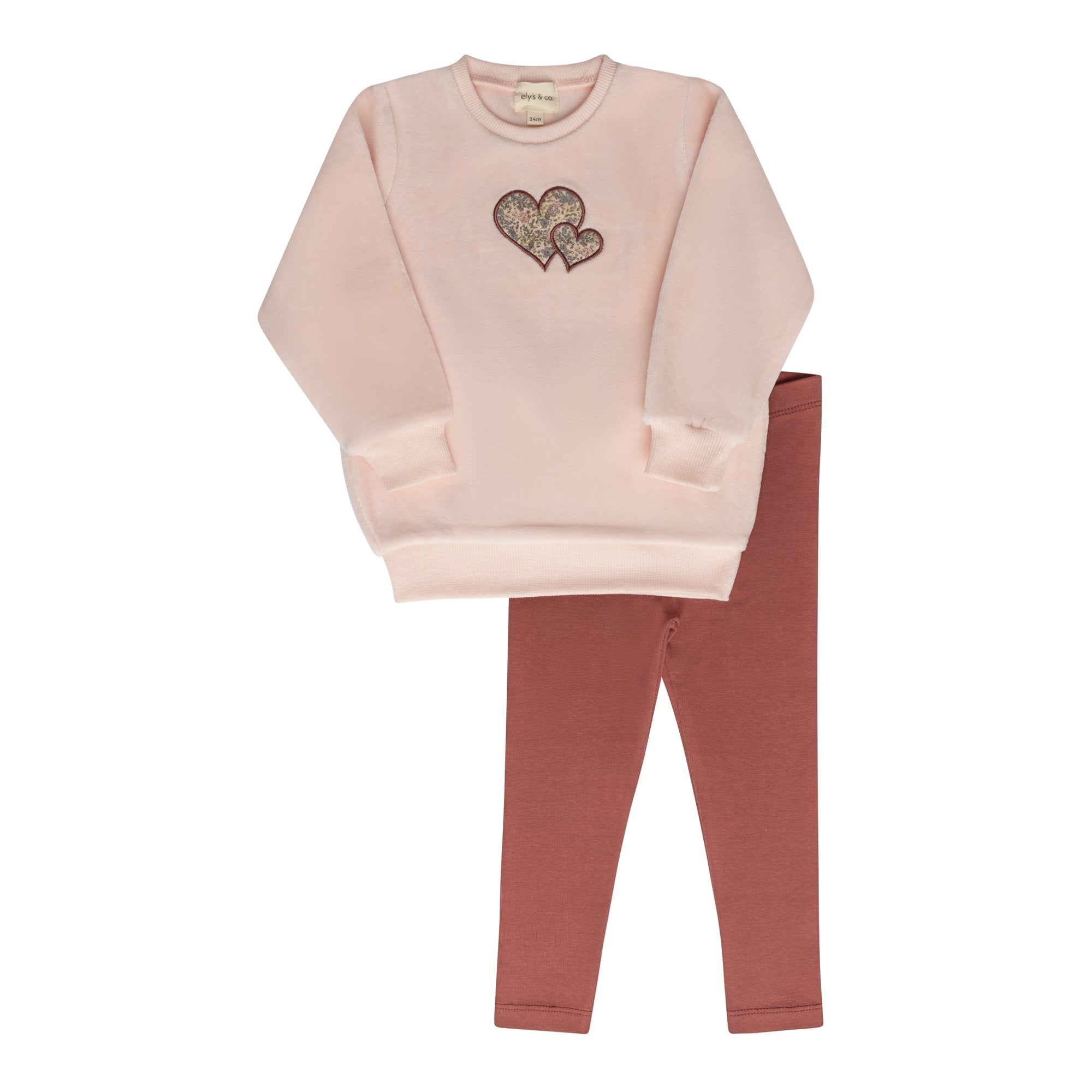 Ensemble 2 pièces fille – Rose – Brodé