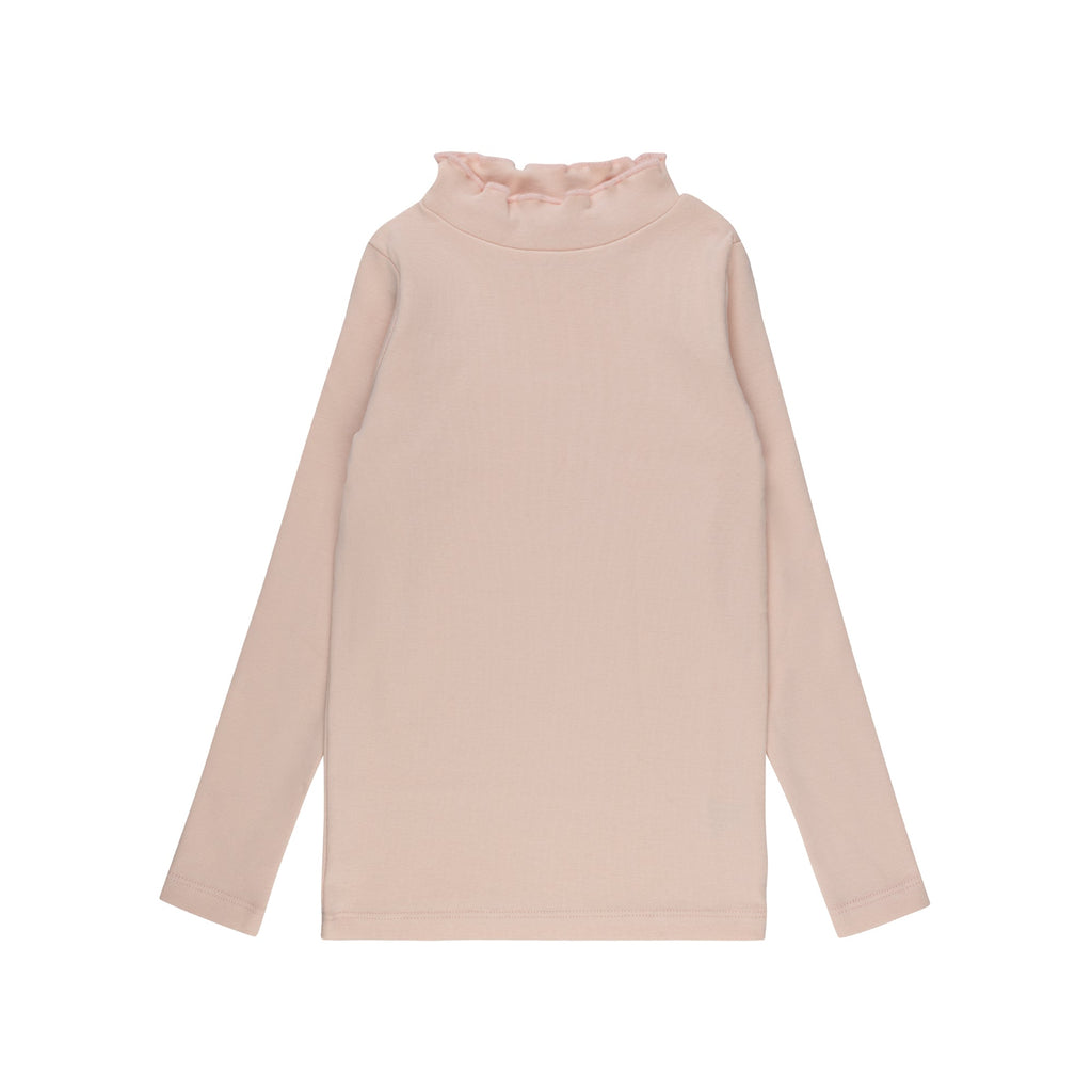 Col roulé uni pour filles – Rose