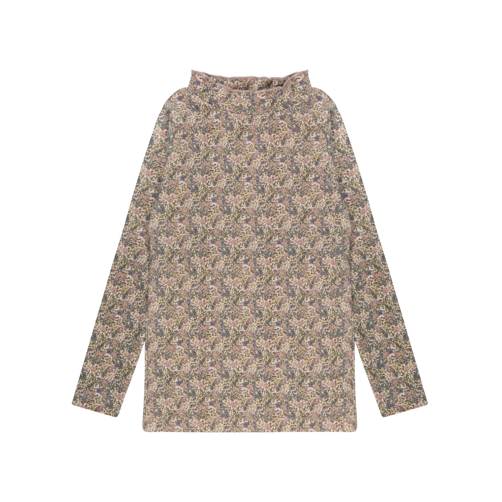 Col roulé imprimé pour filles – Rose
