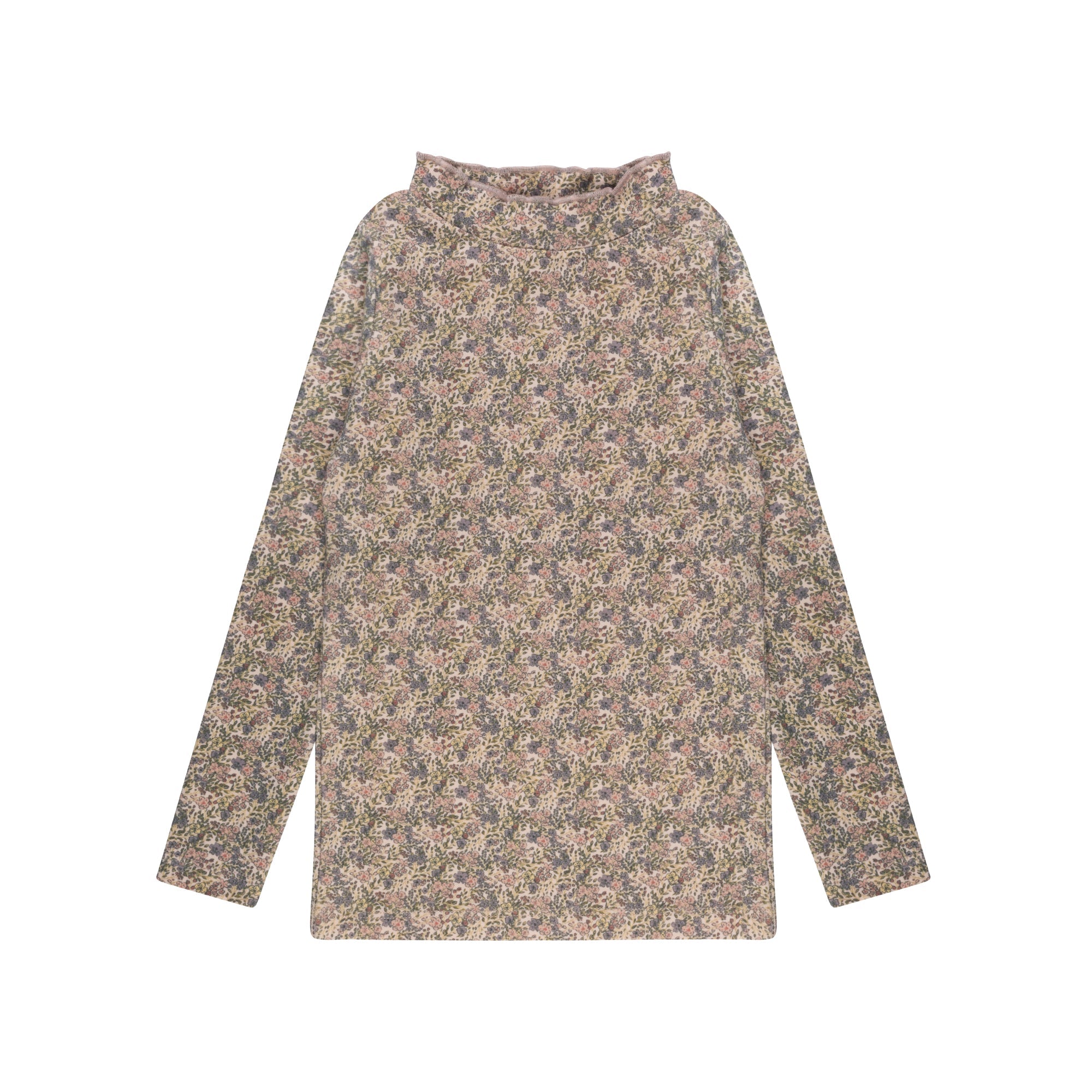 Col roulé imprimé pour filles – Rose