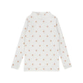 Col montant fille – Rose ivoire – Pois fleuri
