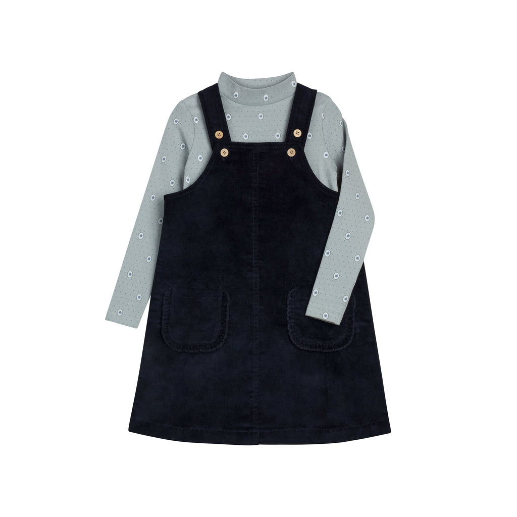 Pull fille – Bleu – Pois floraux