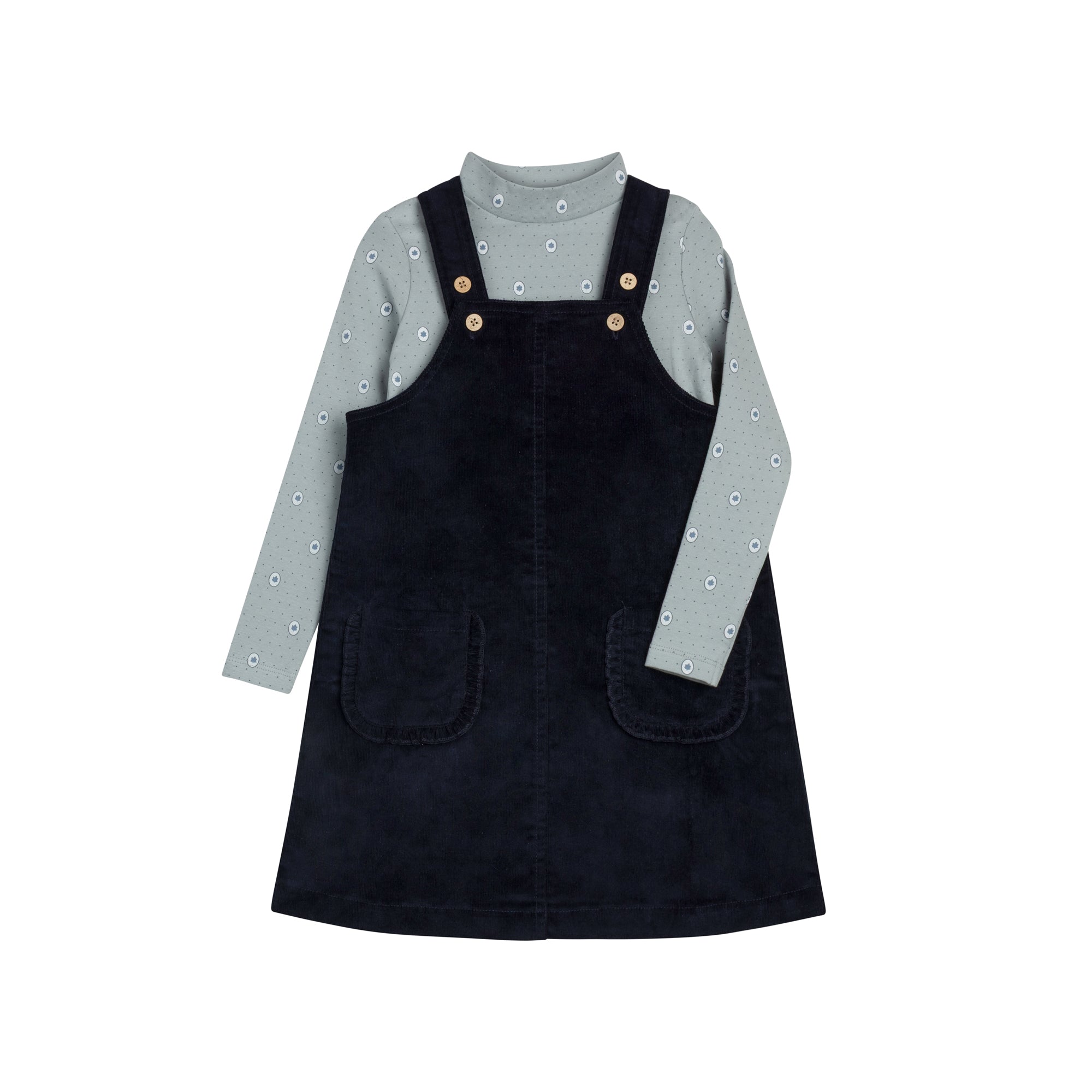 Pull fille – Bleu – Pois floraux