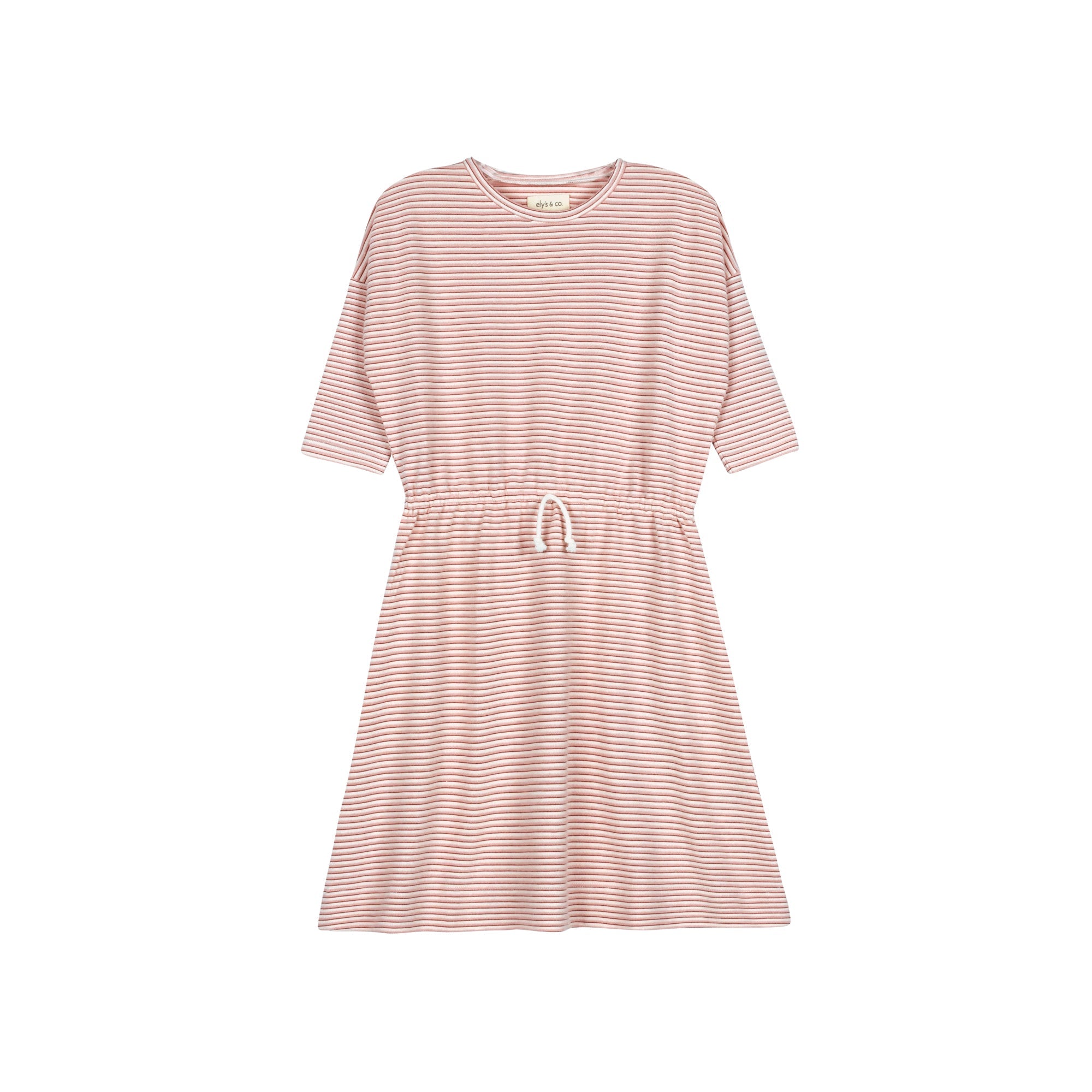 Robe à rayures métallisées et manches trois quarts