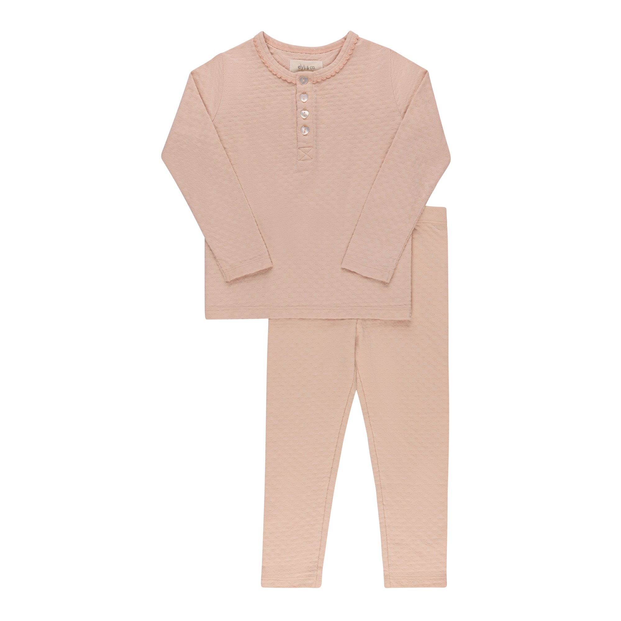 Ensemble de détente en maille ajourée avec boutons Cœur et Étoile