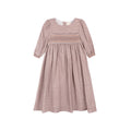 Robe en lin smockée à manches 3/4