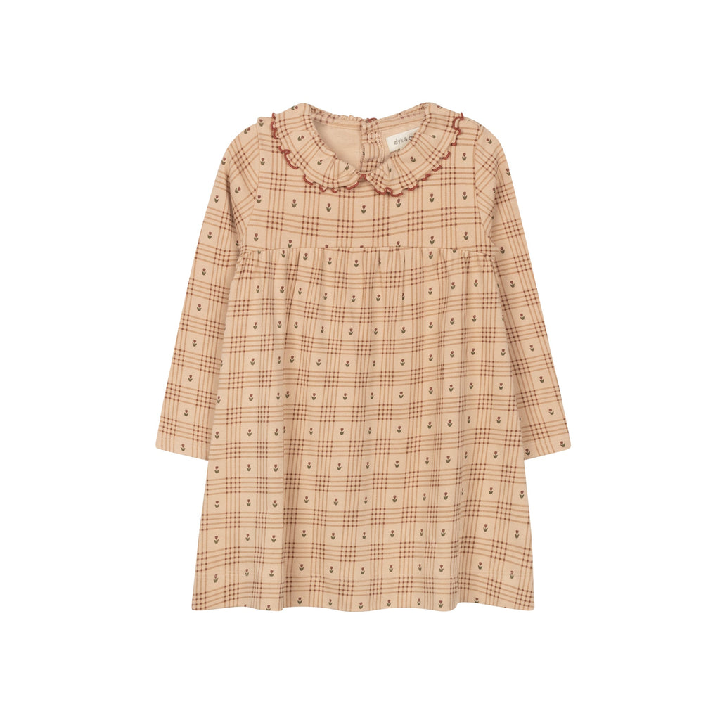 Robe en coton à carreaux fleuris