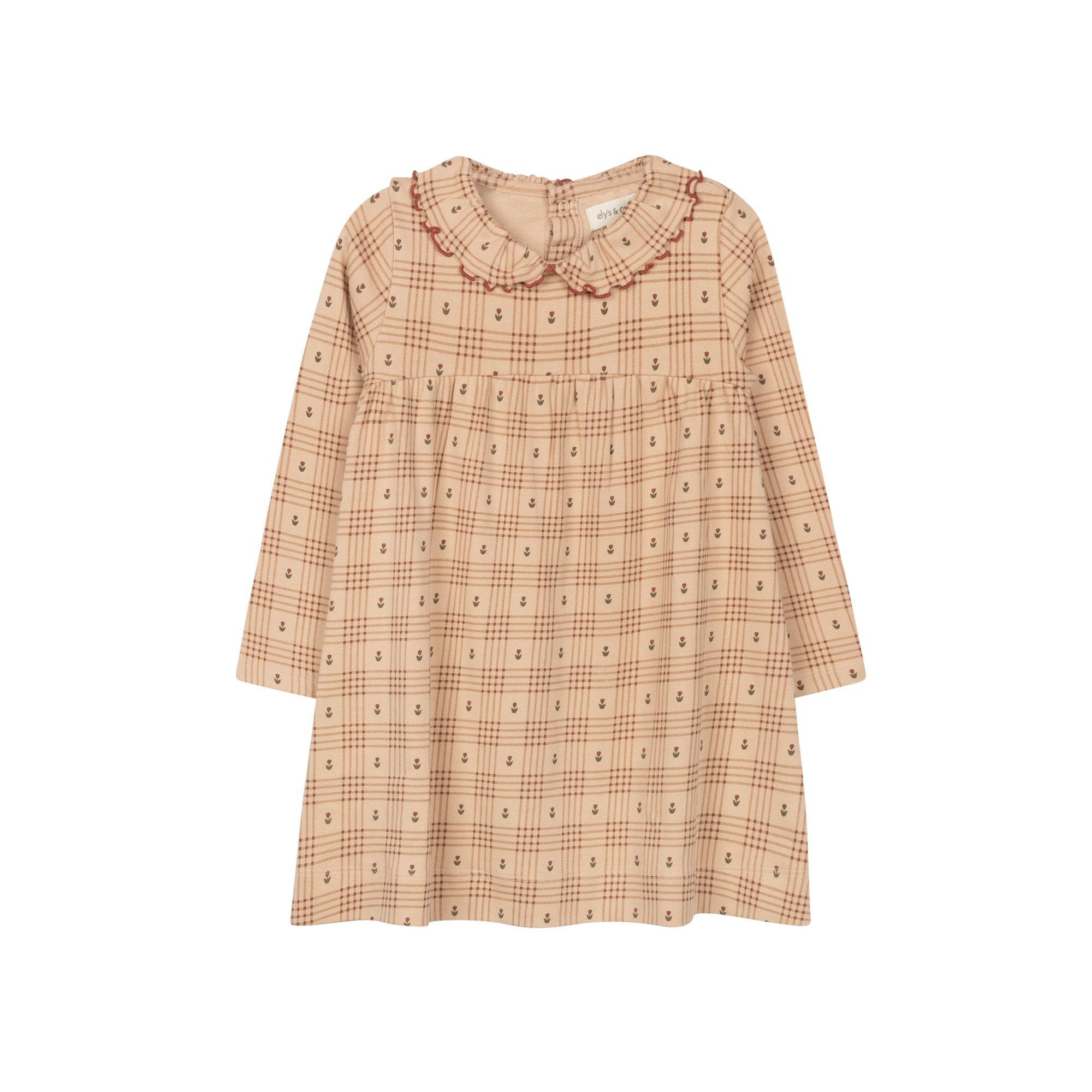 Robe en coton à carreaux fleuris
