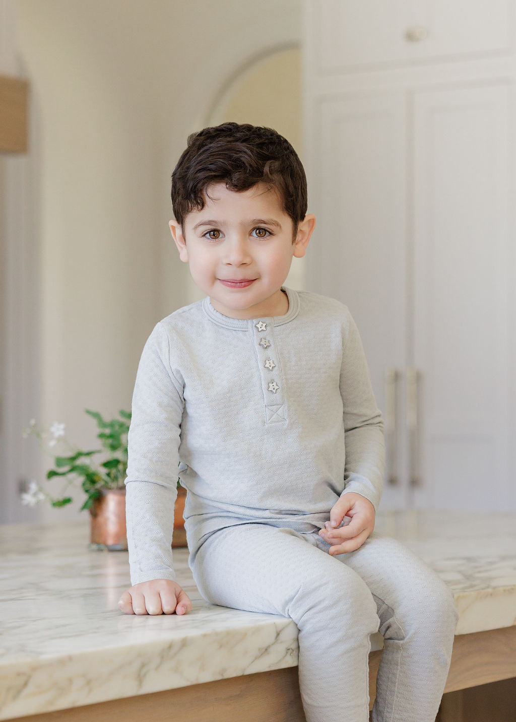 Ensemble de détente en maille ajourée avec boutons Cœur et Étoile