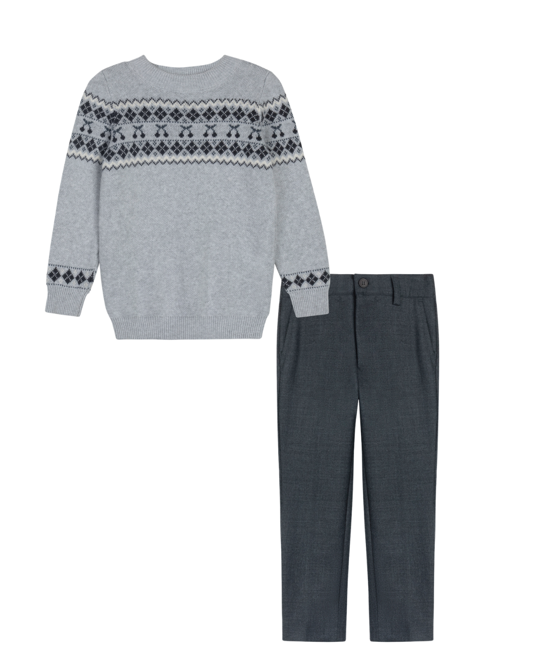 Chandail kangourou pour garçons/filles – Gris/bleu