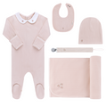 Coffret De Luxe Naissance en Coton Nervuré Rosebud