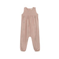 Barboteuse longue brodée florale pour filles – Rose