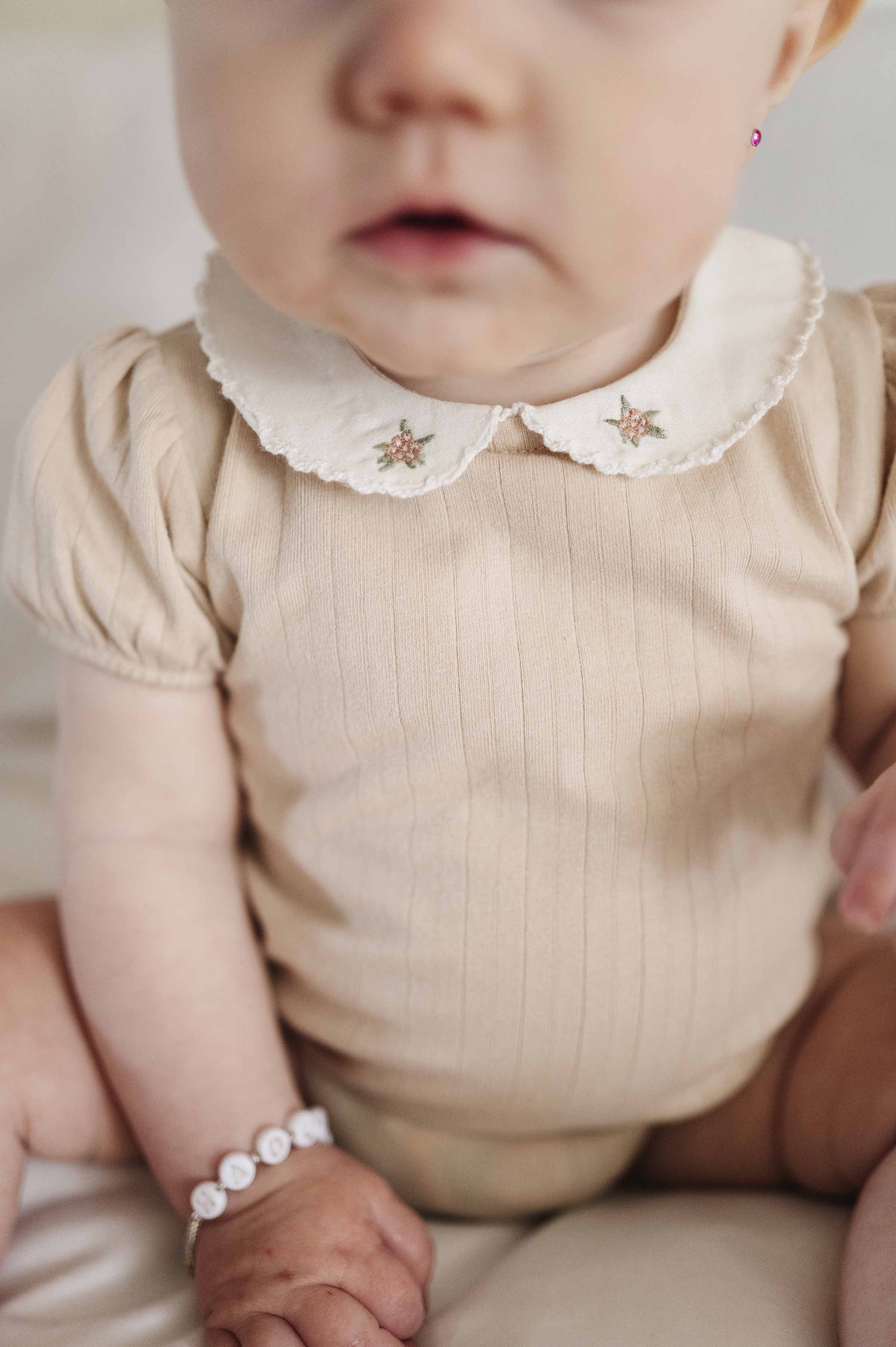 Haut et Bloomer en Coton Larges Côtes Bouton de Rose