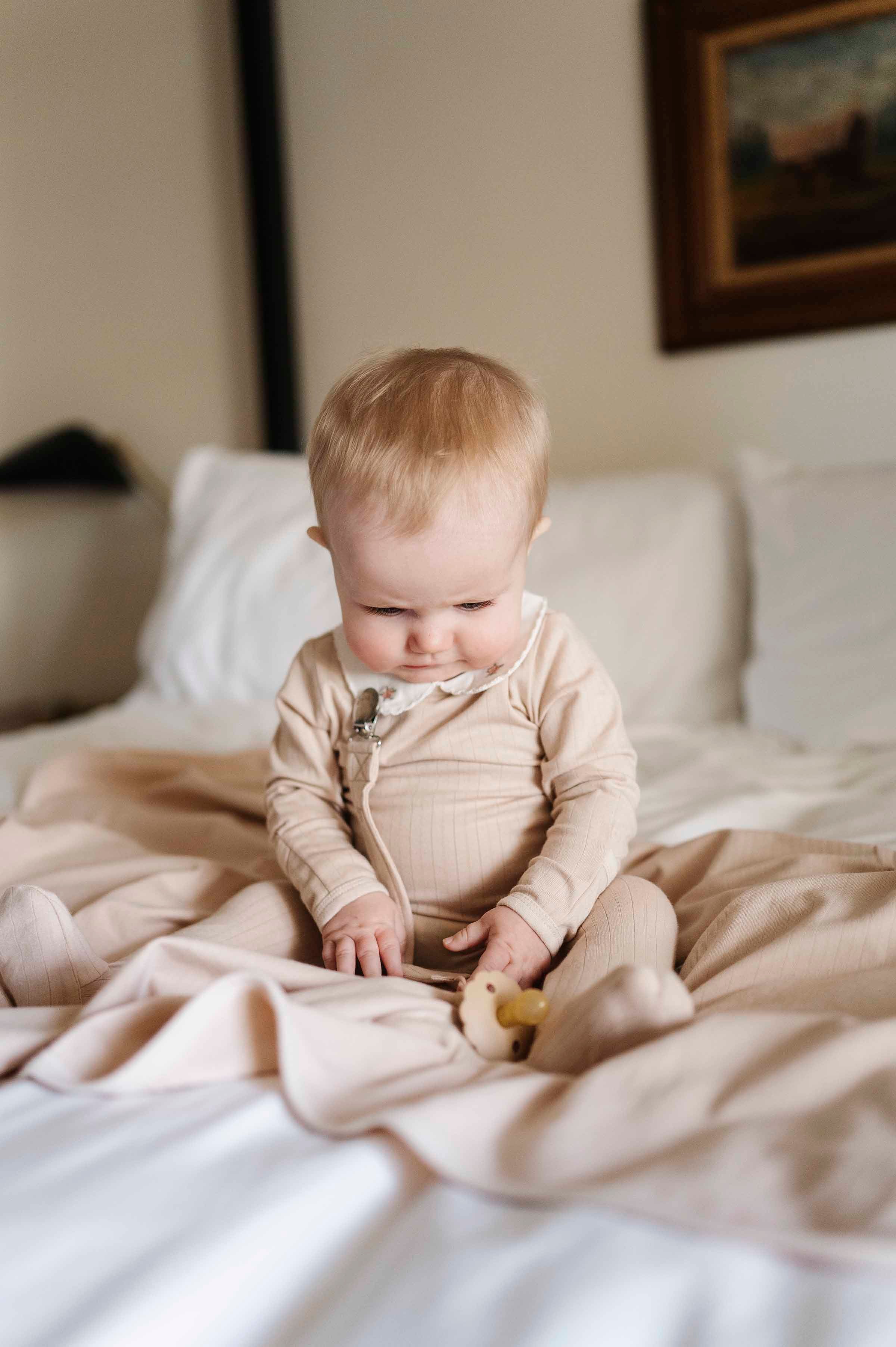 Coffret De Luxe Naissance en Coton Nervuré Rosebud