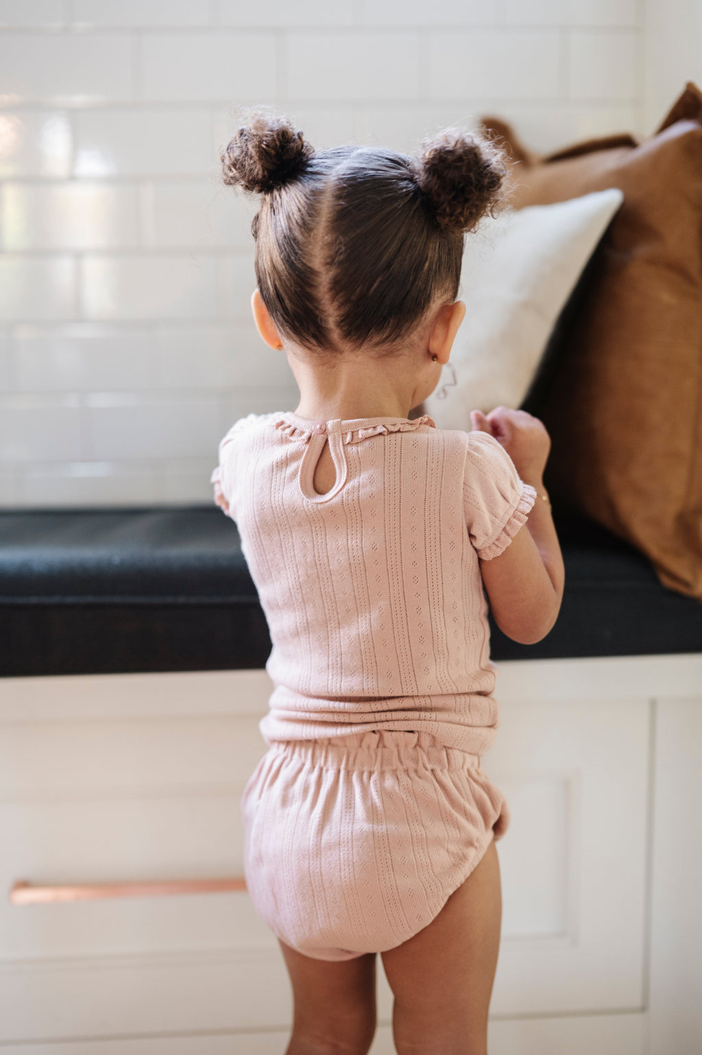 Haut en maille ajourée et bloomer
