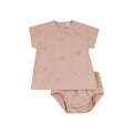 Ensemble 2 pièces fille brodé floral – Rose