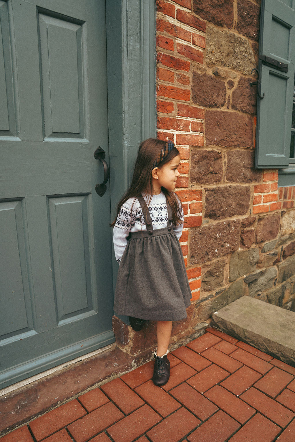 Chandail kangourou pour garçons/filles – Gris/bleu
